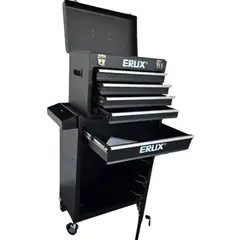 ALTERNATIVE - Gabinete Metálico Caja Porta Herramientas Con Ruedas Negra.
