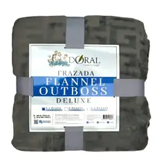 DELUXE - Frazada Flannel Outboss 1.5 Plazas / Gris Oscuro