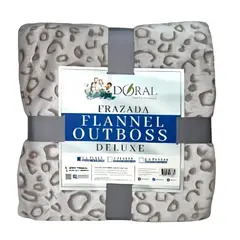 DELUXE - Frazada Flannel Outboss 1.5 Plazas / Silueta Taupe Beige