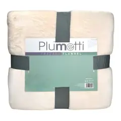 PLUMETTI - Frazada Flannel 1.5 Plazas / Crudo –