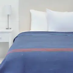 PLUMETTI - Frazada Térmica Queen Líneas Azul