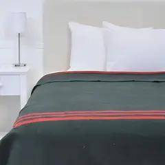 PLUMETTI - Frazada Térmica Queen Líneas Verde