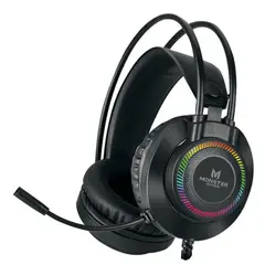 MONSTER GAMES - Audifonos Gamer Jack 3.5 USB RGB PS4 PC Throb