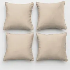 MBC - Set 4 Cojines 50x50 Con Cierre Felpa Beige