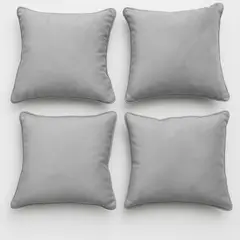 GENERICO - Set 4 Cojines 50x50 Con Cierre Felpa Gris
