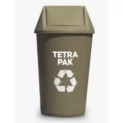 DALI - Basurero Reciclaje 36 Litros Tapa Vaiven gris tetrapack