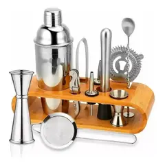 EVERSO - Juego Coctelera Set Utensilios Bar Inoxidable 12 Pzs