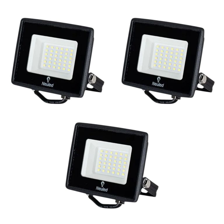 3 Proyectores De Área Led Ecostreet 50W Luz Fría