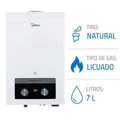 MIDEA - Calefont 7 Litros Tiro Natural Gas Licuado