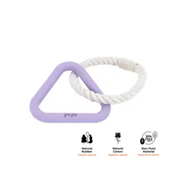 PEPS WE LOVE BEST FRIENDS - JUGUETE TRIANGULO MORDEDOR CON CUERDA PURPURA TALLA S PEPS