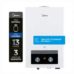 MIDEA - Calefont 13 Litros Tiro Natural Gas Licuado