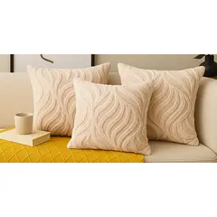 ALTERNATIVE - Pack 3Fundas Beige Textura Aterciopelada Relieve 644