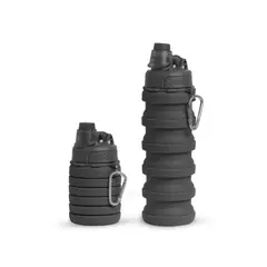 PRO OUTDOOR - Botella Plegable Negra 500 Ml