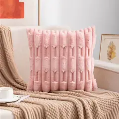 ALTERNATIVE - Funda De Cojin 45x45 Cm Rosa Con Textura Acolchada 448