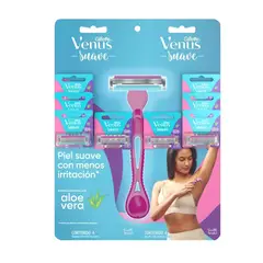 GILLETTE - Pack X4 Maquina De Afeitar Venus Suave Aloe Vera