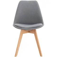 HABITA2 CHILE - Silla Comedor Acolchada Tulip Lino Gris