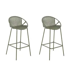 PLOS - Silla Piso Bar Taburete Terraza Pack X2 Palermo Verde 75cm