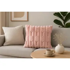 ALTERNATIVE - Funda Cojín Relieve - Rosa Aterciopelada 45x45 cm - 448.