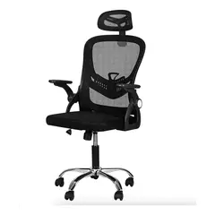 DELI - Silla De Oficina Ergonómica Negra Con Respaldo Biónico