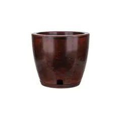 FLORIDIS - MACETERO CAFE EFECTO MARMOL AMSTERDAM 28CM ALTO CON PLATO