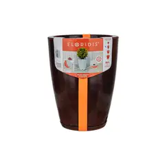 FLORIDIS - MACETERO CAFE EFECTO MARMOL AMSTERDAM 44CM ALTO CON PLATO