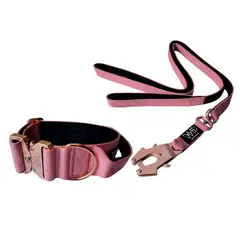 GENERICO - Collar Táctico Y Correa Para Perro - ROSADO TALLA M