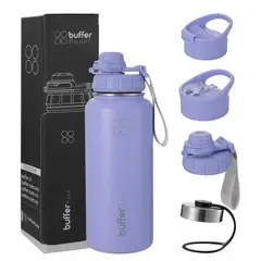 BUFFER FLASK - Termo Botella Agua Termica Acero Inoxidable+Tapas - Lavanda
