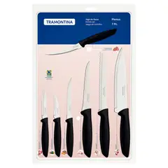 TRAMONTINA - Juego De Cuchillos 7 Piezas Plenus Negro