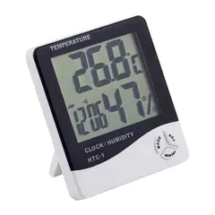 GENERICO - Termómetro Higrómetro Ambiental Reloj Alarma