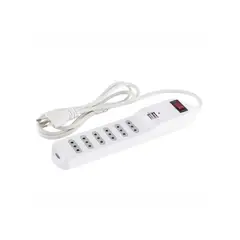 MACROTEL - Zapatilla Alargador 15mt 6 Entradas 2 USB Blanco