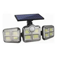 MUNDO MAGIA - Luz Solar Foco Triple Cabezal Con Sensor De Movimientos