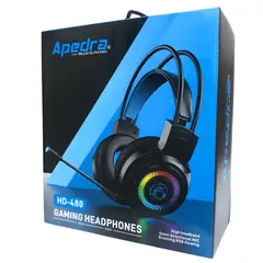 IMICE - Audífonos Con Micrófono Gamer Apedra Hd-480 Usb Con Luz Rgb