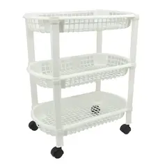 GENERICO - Carrito Para Frutas Y Verduras Con Ruedas 3 Niveles Color Blanco