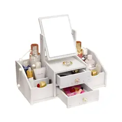 GENERICO - ORGANIZADOR DE MAQUILLAJE CON ESPEJO RECTANGULAR