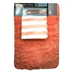 DORAL - Set de Baño 14 Piezas Sidney Franjas Coral
