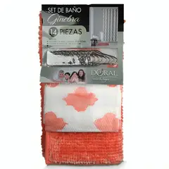 DORAL - Set de Baño 14 Piezas Ginebra Silueta Coral