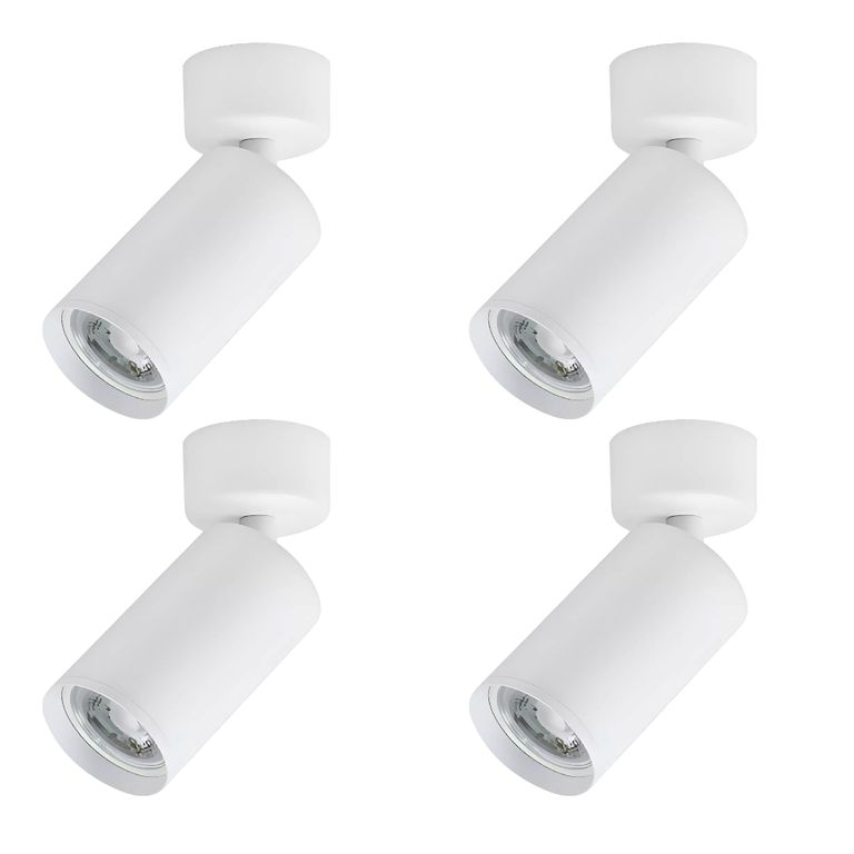 4 Focos Aplique Sobrepuesto Dirigible Blanco 7W Luz Cálida