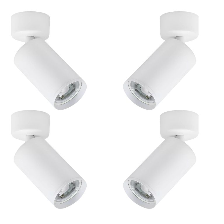 4 Focos Aplique Sobrepuesto Dirigible Blanco 7W Luz Neutra
