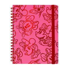 MOOVING - Libreta Espiral Minnie Hojas Lineadas A5 96 Hojas - Rojo