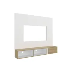 FMFURNITURE - Panel Tv 65 150X1325X296 Cm Blanco Y Cafe Claro