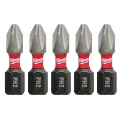 MILWAUKEE - Pack 5 Puntas 2puLG. Shockwave Milwauke 48-32-4881.- E.o