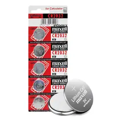 MAXELL - Bateria Litio Pila Cr2032 3v Tira 5 Pilas Boton Reloj