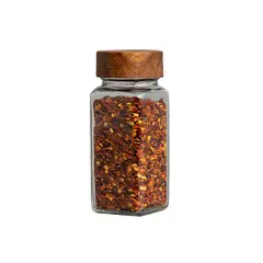 GENERICO - Set x12 frascos de vidrio condimentos Tapa de madera 120ml