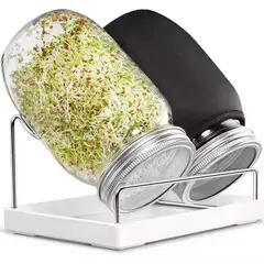 GENERICO - Set de 2 frascos germinadores 900cc, con base y soporte