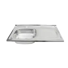 STRETTO - Lavaplatos Sobreponer Inox una Cubeta 80x50 Derecho con Desague