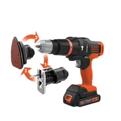BLACK+DECKER - Taladro 3 cabezales 20V MATRIX MTX20K3B-B2C