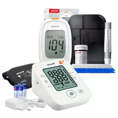 YUWELL - Toma Presion YE660D con Voz + Glucometro 582 + 50 Tiras Reactivas + 50 Lancetas