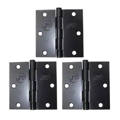 ODIS - Pack 3 Bisagra Acero 3,5”×3,5”×2,0mm - Negro