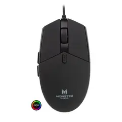 MONSTER GAMES - Mouse Gamer Monster Tide 3200 Dpi 5 Botones Rgb Negro