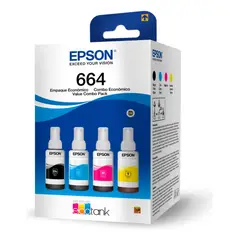EPSON - Pack Tinta T664 Original 70ml 4 Unidades Colores